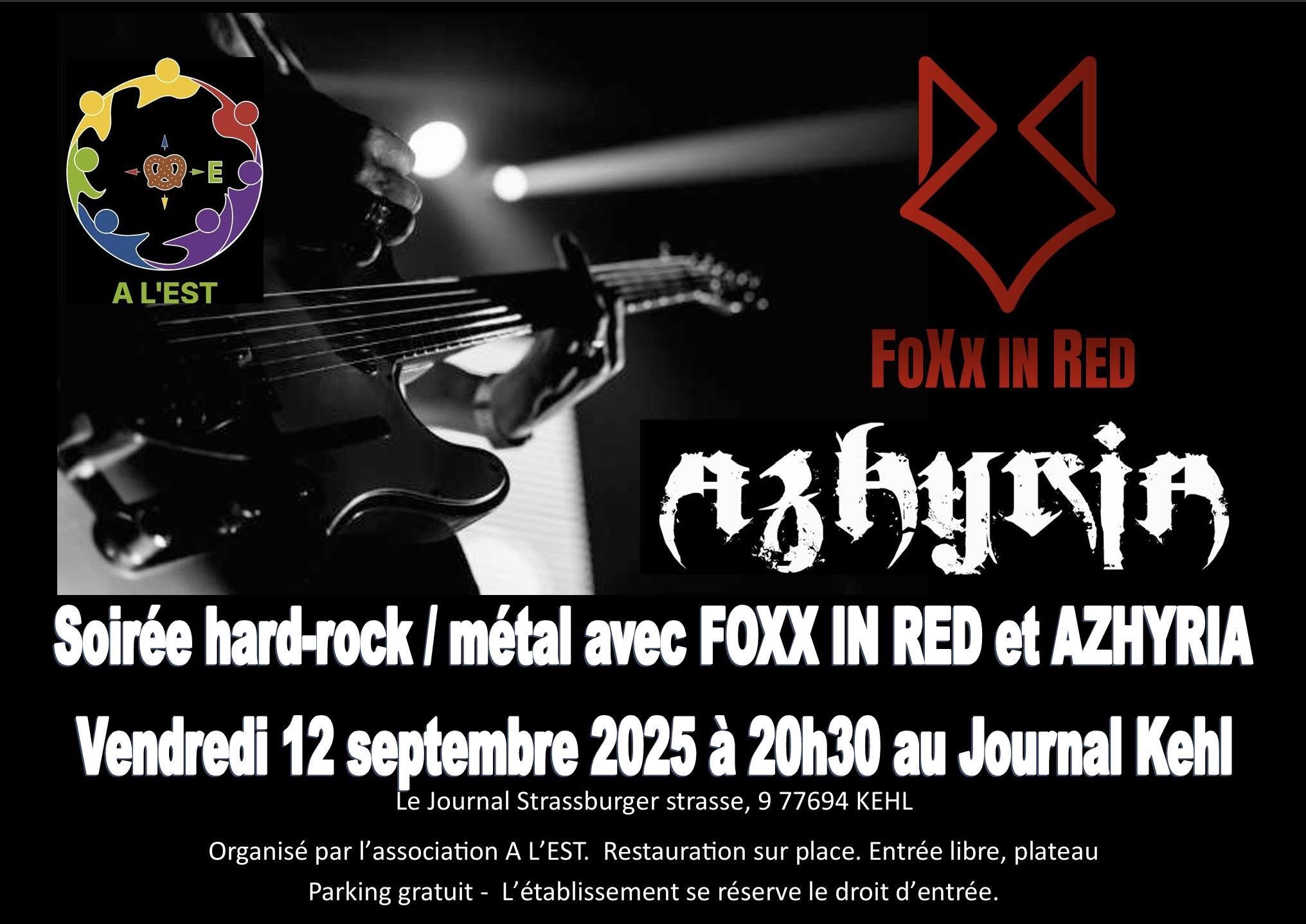 Affiche évènement live Kehl 2025/09/12 AZHYRIA et FOXX IN RED