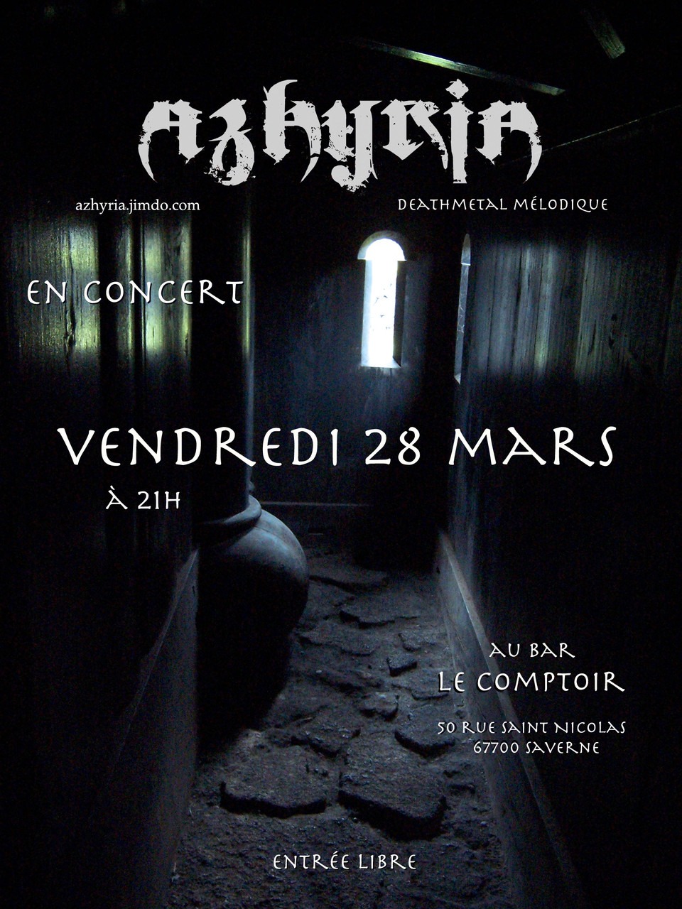 Affiche du concert du 28 Mars au bar Le Comptoir